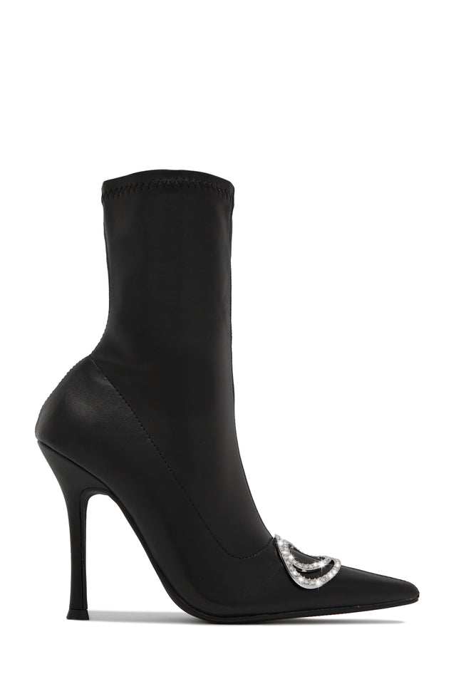 Load image into Gallery viewer, Black Pointed Toe Ankle Boots
