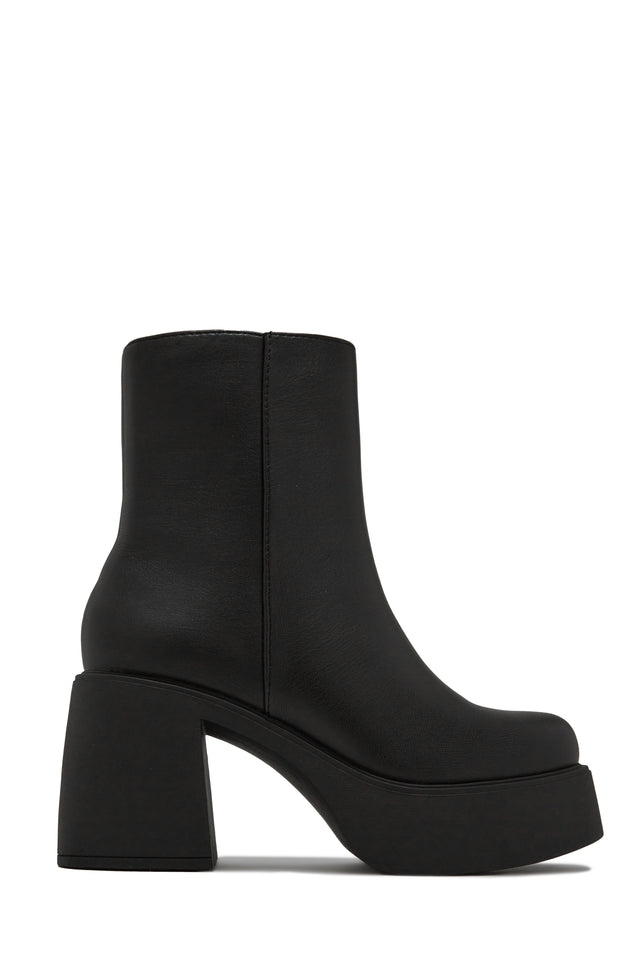 Load image into Gallery viewer, Black Platform Block Heel Ankle Boots
