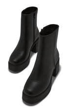 Load image into Gallery viewer, Black Ankle Boots with Platform Sole and Chunky Heel
