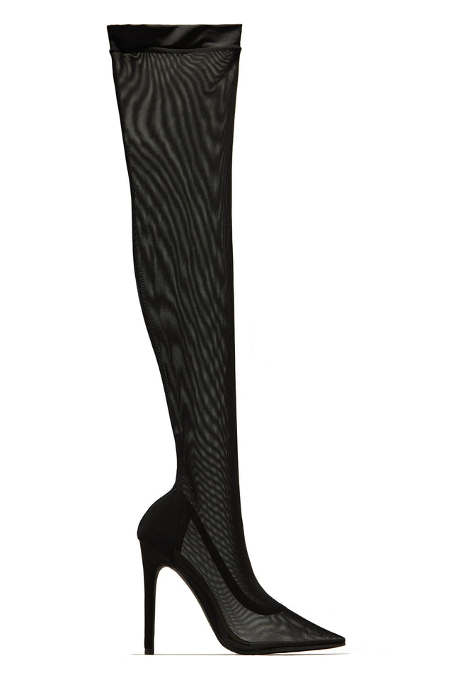 Mesh over the knee boots hot sale