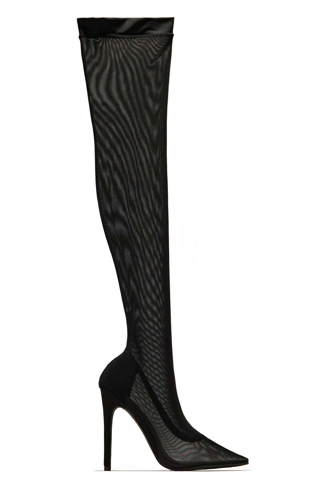 Timeless Allure Over The Knee High Heel Boots - Black