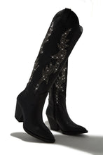 Load image into Gallery viewer, Rhinestone Black Embellished Cowgirl Boots
