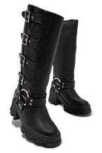 Load image into Gallery viewer, Black Boots With Buckles On The Side
