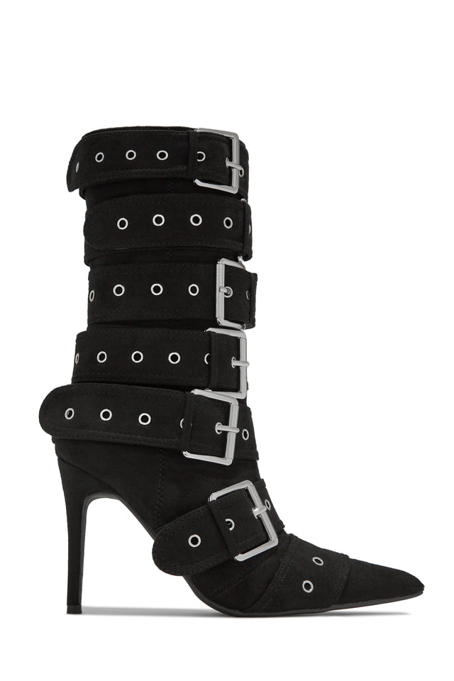 Load image into Gallery viewer, Camille Above The Ankle High Heel Boots - Black
