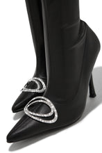 Load image into Gallery viewer, Black Pointed Toe Thigh High Boots
