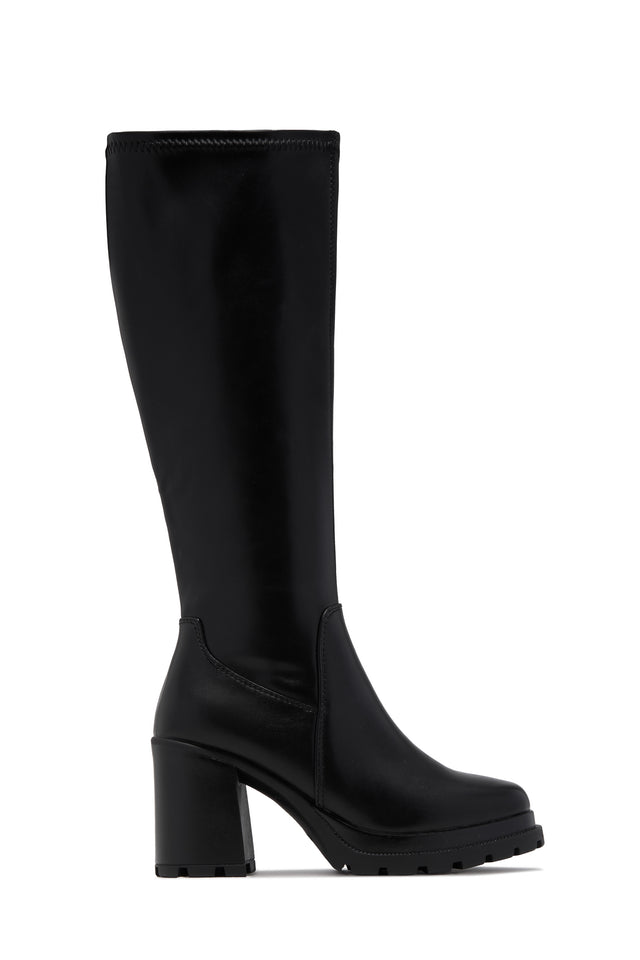 Load image into Gallery viewer, Addie Lug Sole Block Heel Boots - Black
