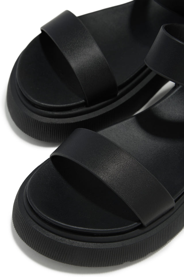 Load image into Gallery viewer, Black Open Toe Platform Sandals
