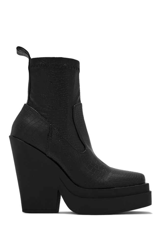 Load image into Gallery viewer, Aleksandra Block Heel Platform Ankle Boots - Black
