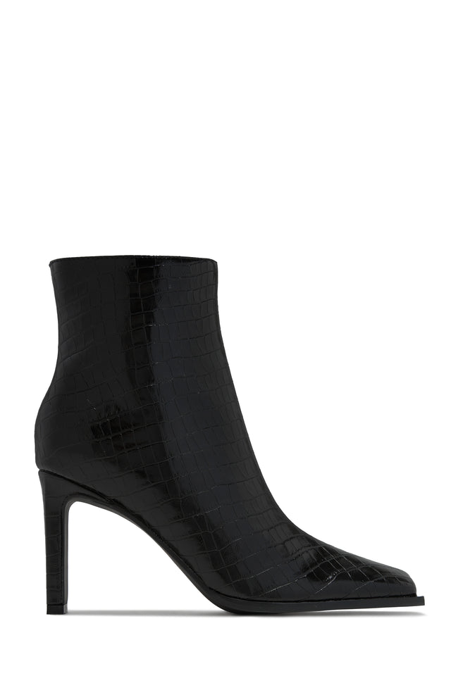 Load image into Gallery viewer, Laylah Ankle Boots - Black Croc
