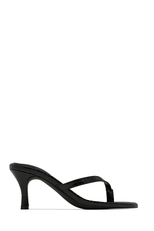 Load image into Gallery viewer, Tania Single Sole Mule Heels - Black Croc

