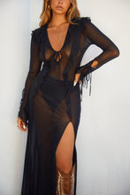 Load image into Gallery viewer, Noches De Verano Mesh Maxi Dress - Black
