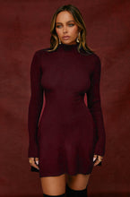 Load image into Gallery viewer, Aida Long Sleeve Mini Dress - Wine
