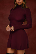 Load image into Gallery viewer, Aida Long Sleeve Mini Dress - Wine
