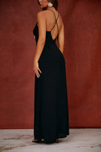 Load image into Gallery viewer, Open Back Black Maxi Dress
