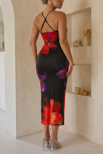 Load image into Gallery viewer, Scarlet Floral Midi Dress - Black
