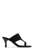 Load image into Gallery viewer, Anela Thong Strap Mule Heels - Black

