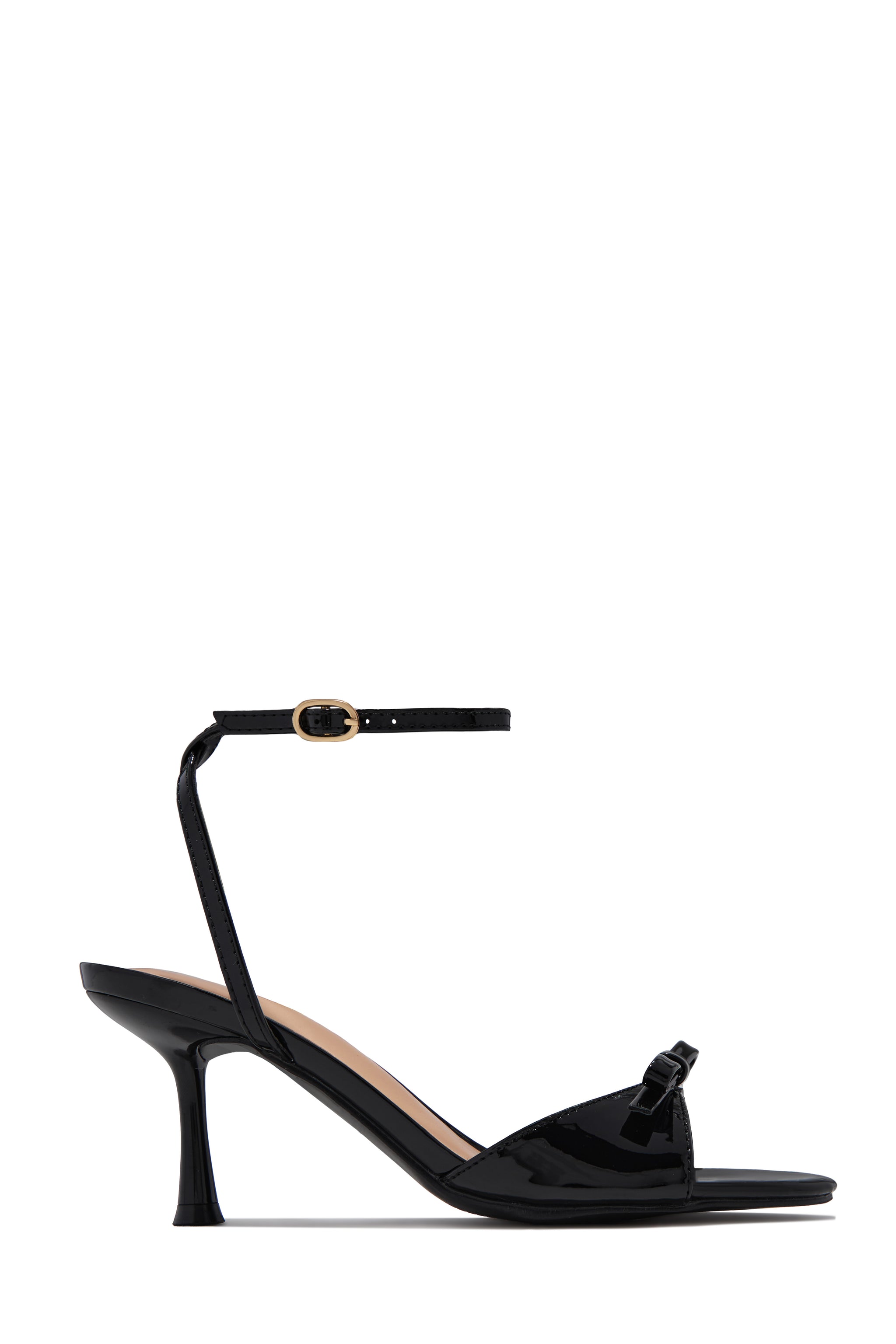 Miss Lola | Aleah Black Ankle Strap Mid Heels – MISS LOLA