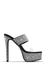 Load image into Gallery viewer, Main Event Embellished Platform High Heel Mules - Black
