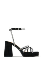 Load image into Gallery viewer, Graciela Embellished Platform Block Heels - Black
