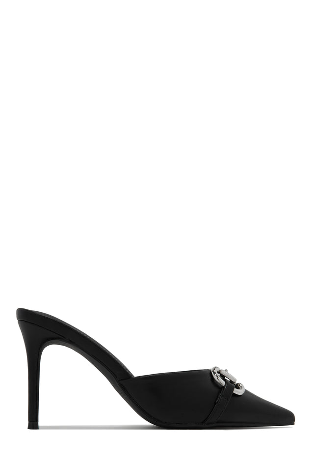 Load image into Gallery viewer, Kaia Pointed Toe Mule Heels - Black
