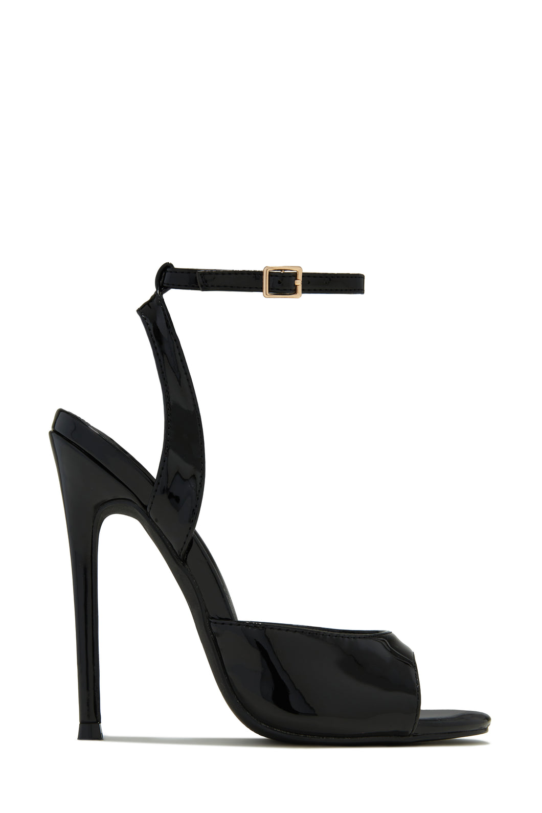 Black Mary Jane Strap with Open Peep Toe High Heels