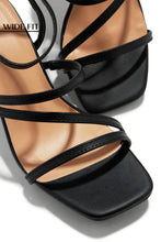 Load image into Gallery viewer, Black Wide Fit Open Toe Block Mid Heels
