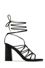 Load image into Gallery viewer, Palmera Lace Up Block Heels - Black
