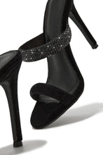 Load image into Gallery viewer, Black Rhinestone Heels
