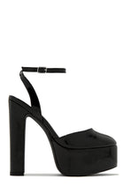 Load image into Gallery viewer, Black  Pat Platform Block High Heels
