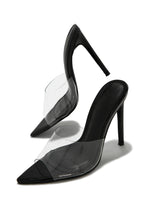 Load image into Gallery viewer, Ionic Clear Strap High Heel Mules - Black
