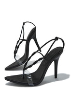Load image into Gallery viewer, Aleena Clear Strap High Heels - Black
