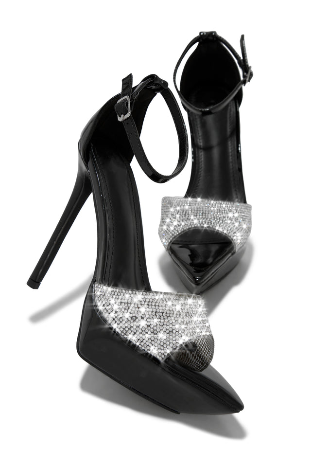 Black Crystal Heels with Sole Color of Choice – Wicked Addiction