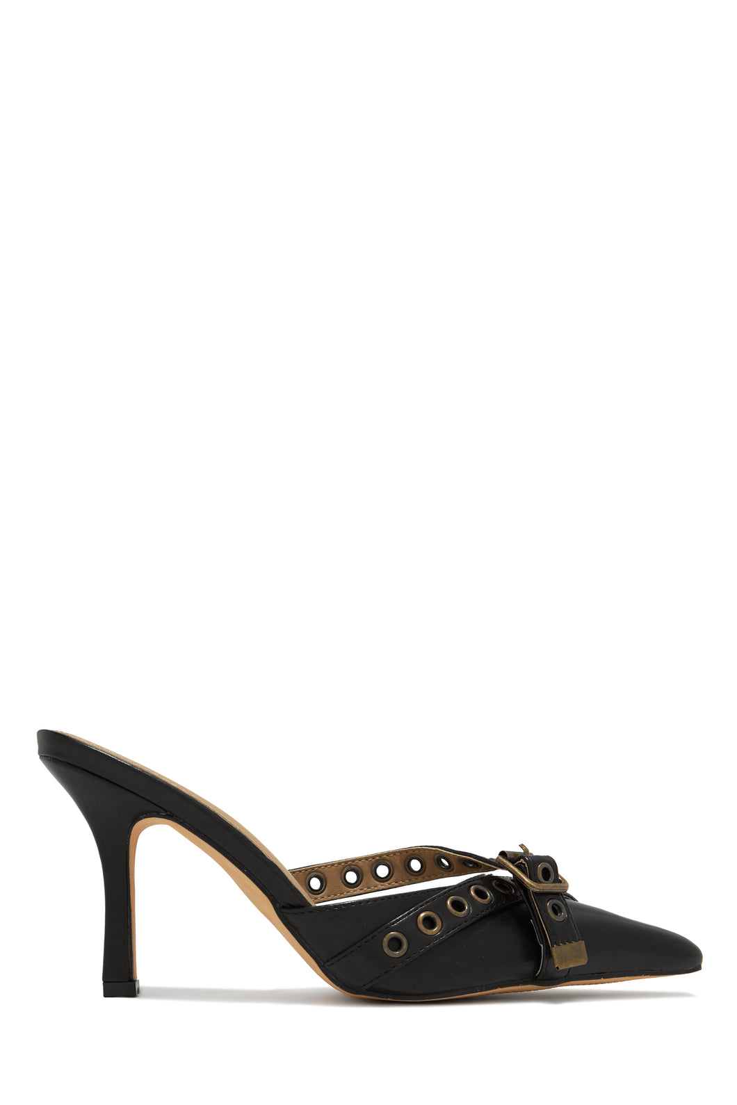 Black Pointed Toe Mule Pumps