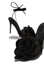 Load image into Gallery viewer, In-Bloom Floral Lace Up High Heels - Black
