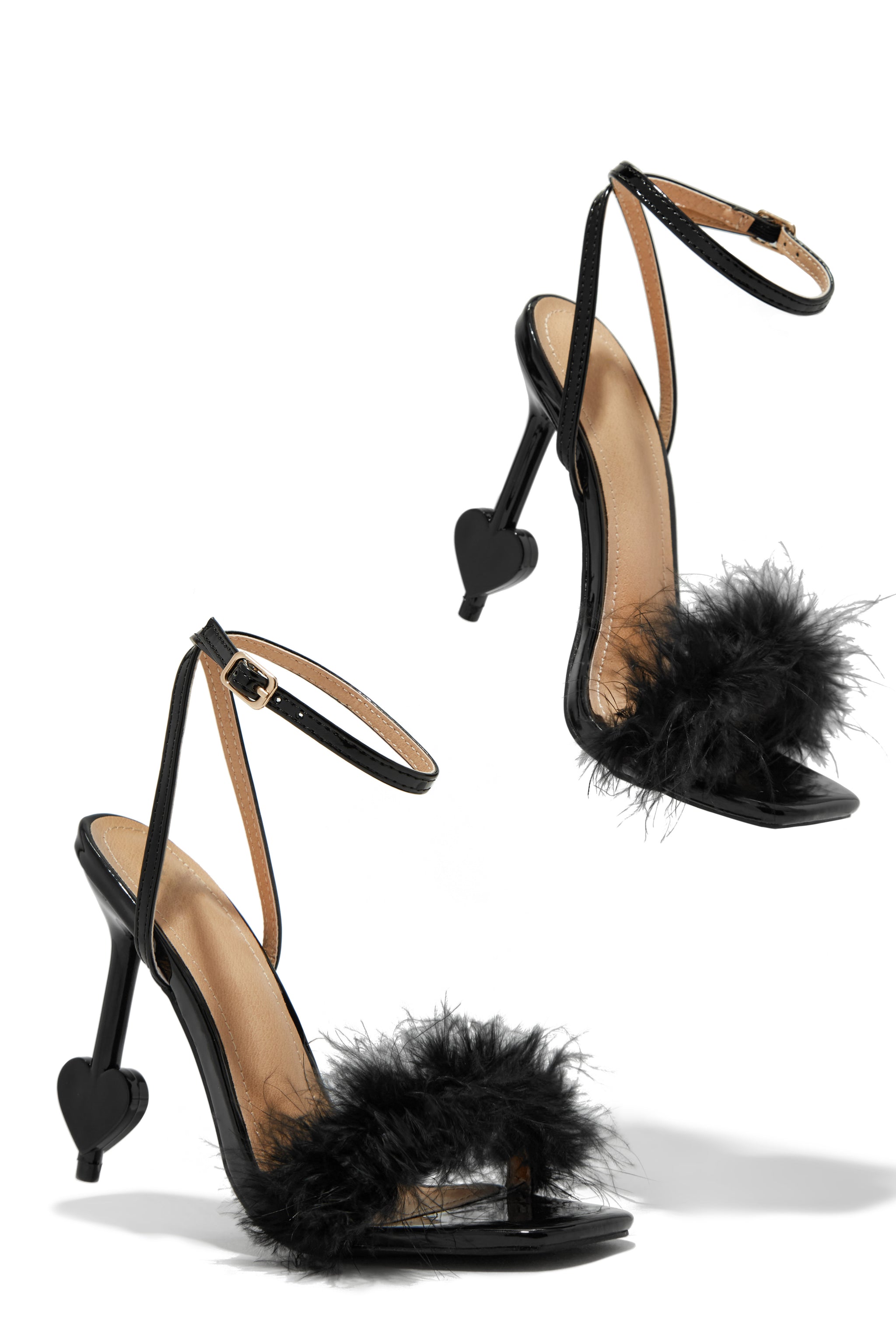 Miss Lola Forever and Always Black Faux Fur High Heels MISS LOLA