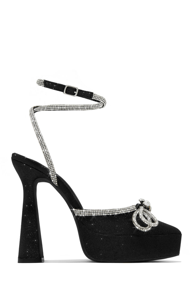 Load image into Gallery viewer, Black Silver Embellished Heels
