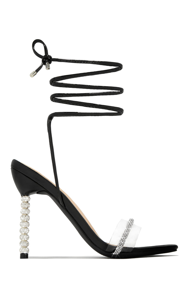 Load image into Gallery viewer, Black and Silver Embellished Heels
