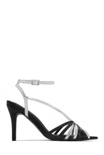 Load image into Gallery viewer, Black and Silver Metallic PU Mid Heels
