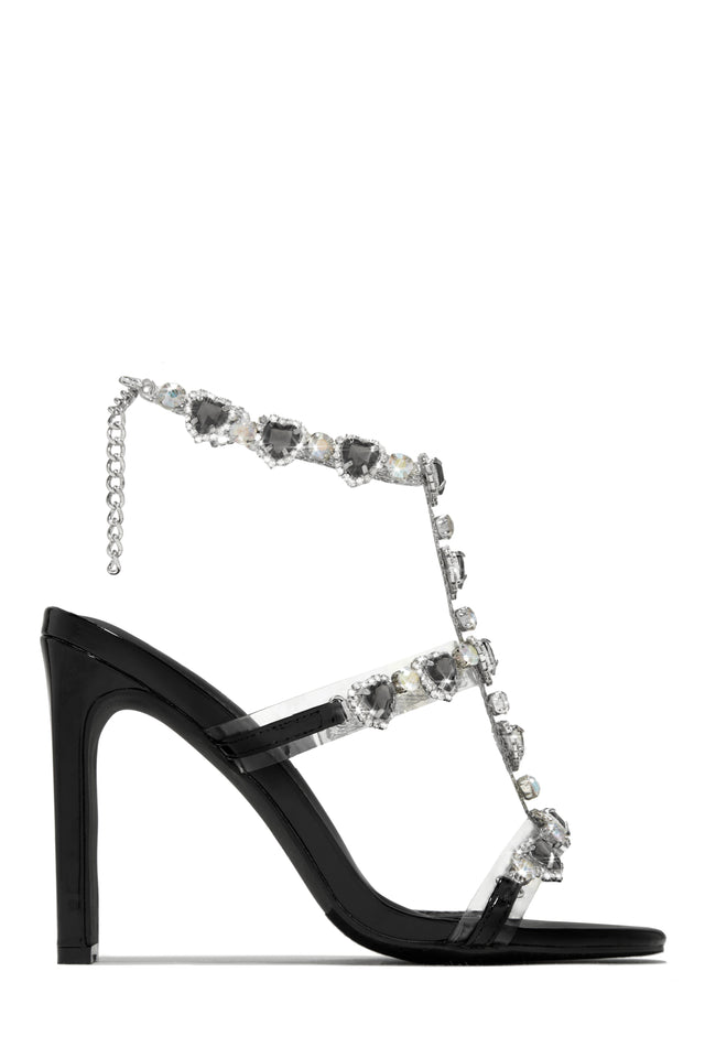 Load image into Gallery viewer, Black Bling Heels
