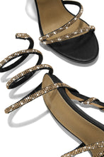 Load image into Gallery viewer, Black Single Sole Heels with Gold-Tone Embellishments
