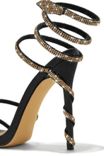Load image into Gallery viewer, Black Heels with Rhinestone Detailing

