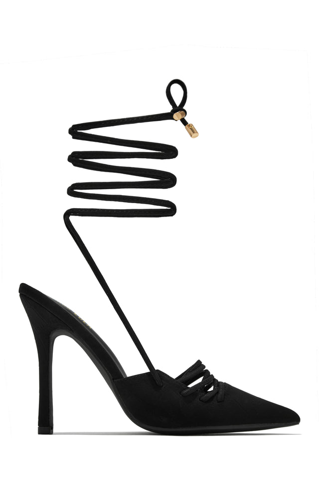Load image into Gallery viewer, Black Wrap Up Pumps
