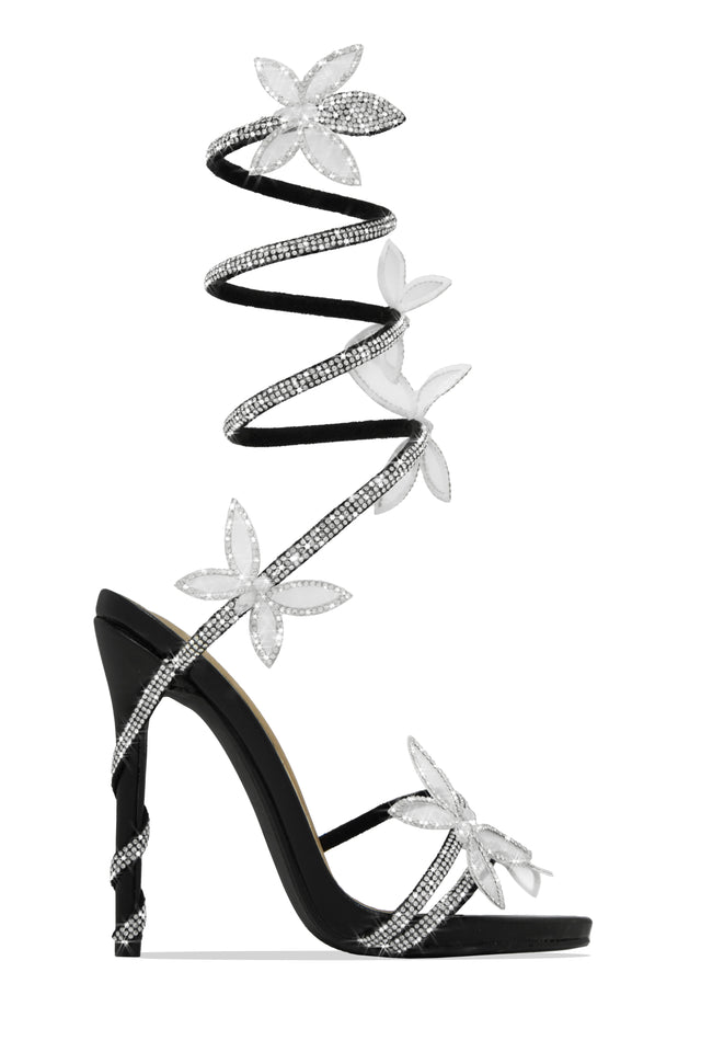 Load image into Gallery viewer, Black Party High Heels With Butterfly Accents
