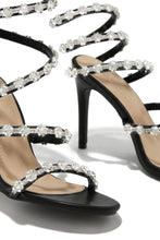 Load image into Gallery viewer, Black Embellished Rhinestone Heels
