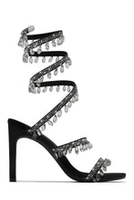 Load image into Gallery viewer, Around The Ankle Coil Strap Black Heel 
