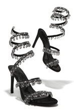 Load image into Gallery viewer, Black Around The Ankle Coil Embellished Heels
