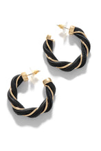 Load image into Gallery viewer, Black and Gold Hoop Earring
