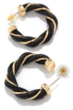 Load image into Gallery viewer, Black and Gold Hoops
