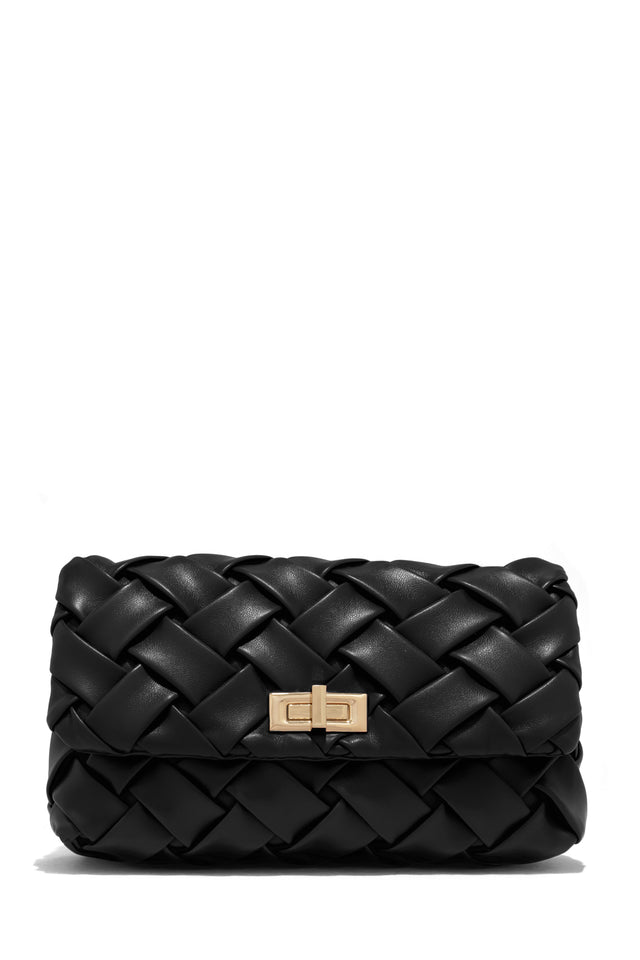 Load image into Gallery viewer, Black Woven Vacay Bag
