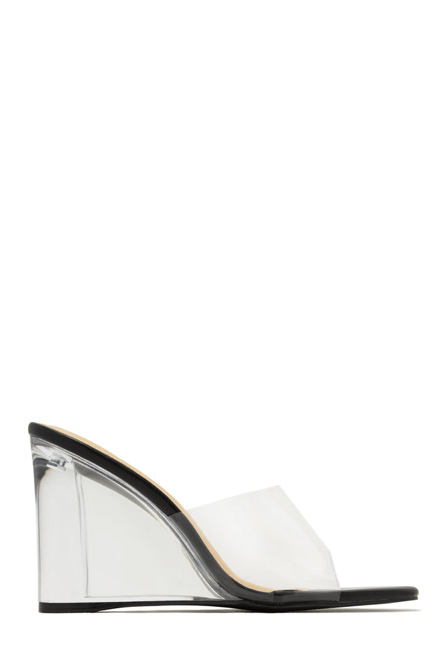 Load image into Gallery viewer, Black Wedge Mules
